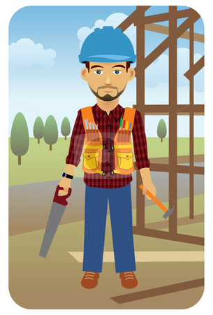 Construction Worker Stock Vector Clipart Vector Illustration Of A