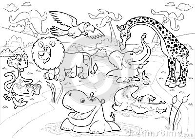 Jungle Animals Clipart Black And White Photos   Good Pix Gallery
