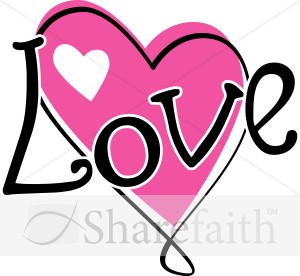 Twisty Pink Love Heart   Valentines Day Clipart