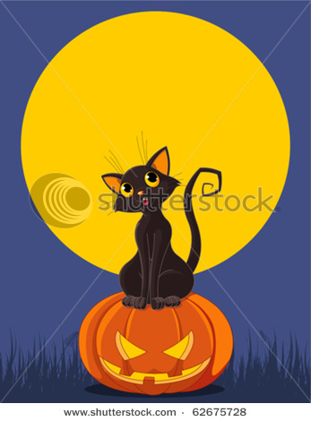 Halloween Pumpkin  Greeting Card Invitation Vector Clipart