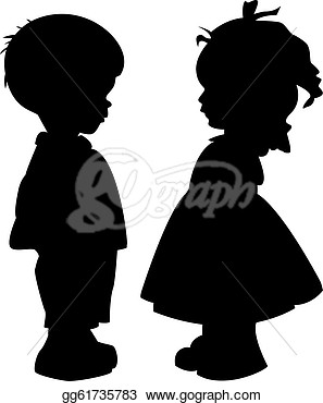 Stock The Two Silhouette Of A Boy And Girl Stock Clip Art Gg61735783