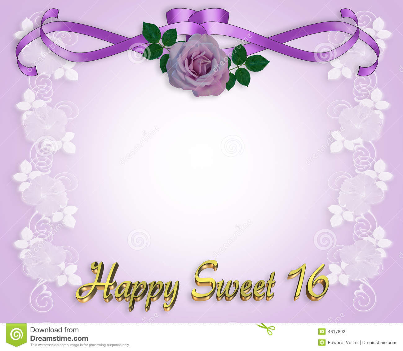 Sweet 16 Birthday Invitation Card Stock Photography   Image  4617892