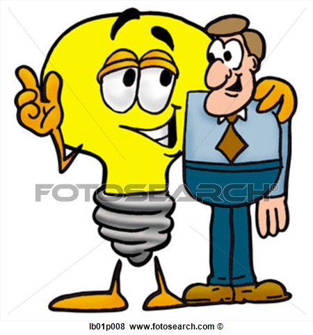 Clip Art   Light Bulb With A Man  Fotosearch   Search Clipart    
