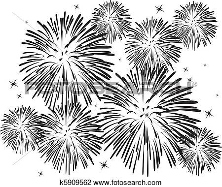 Clipart   Black And White Fireworks   Fotosearch   Search Clip Art