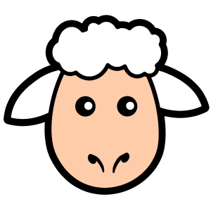 Sheep Face Profile Clipart