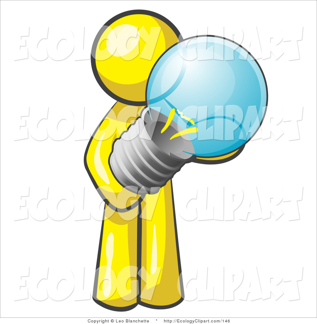 Vector Clip Art Of A Cute Yellow Man Holding A Glass Electric