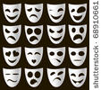 Emotion On Faces Stock Vector Clipart Set Of Human And Fantasy Faces