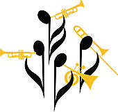 Notes Brass Band   Royalty Free Clip Art