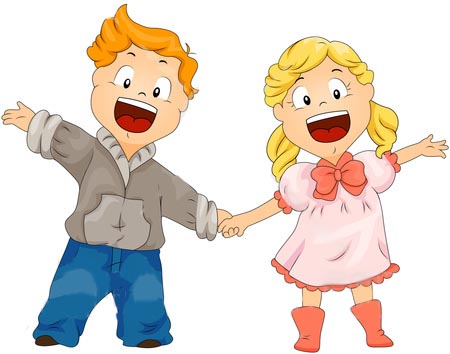 90468 Royalty Free Rf Clipart Illustration Of A Happy Boy And Girl