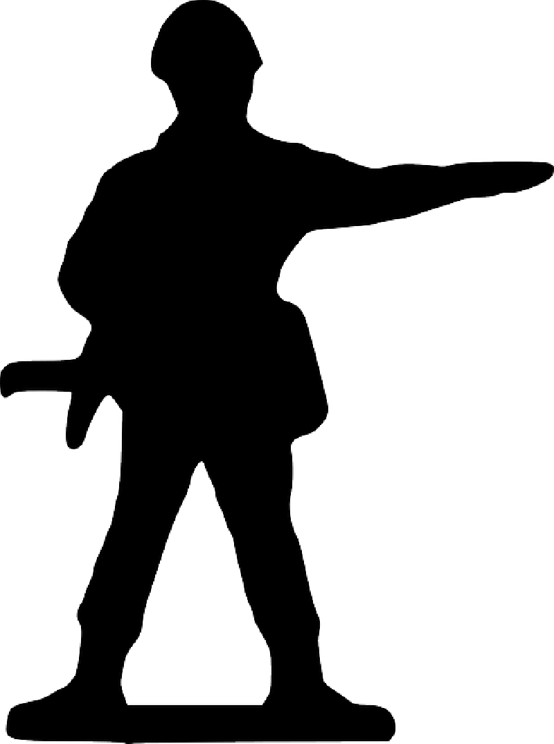 Point Silhouette Cartoon Stand Toy Soldier   Public Domain