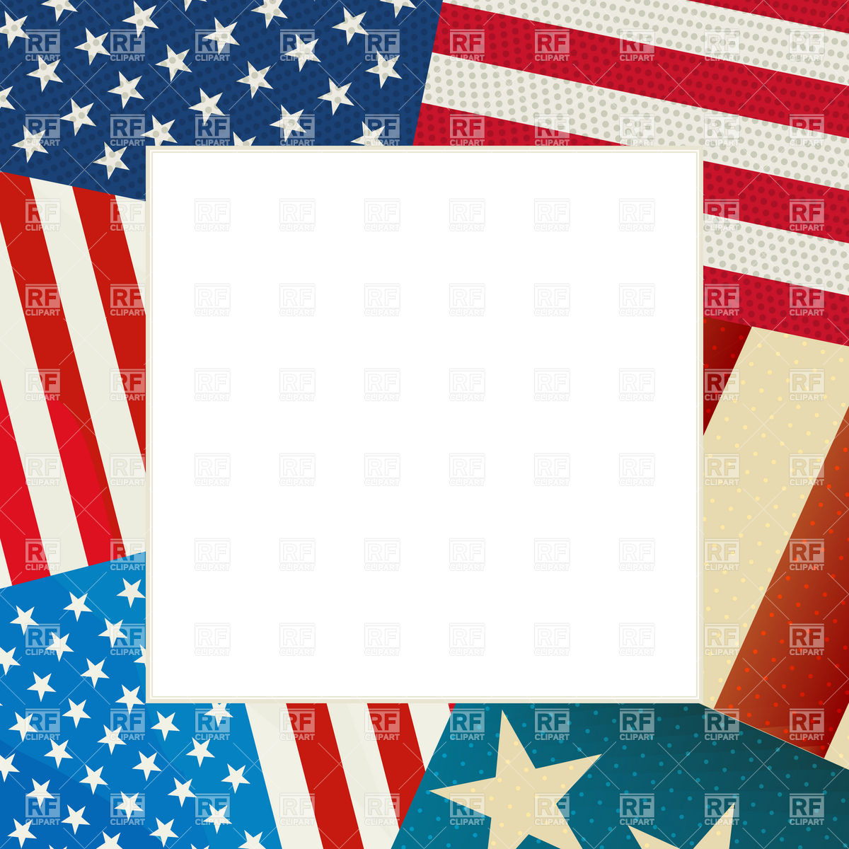 American Flag Border Clip Art Copy Space And Usa Flag