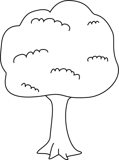 Black And White Tree Clip Art Image Outline