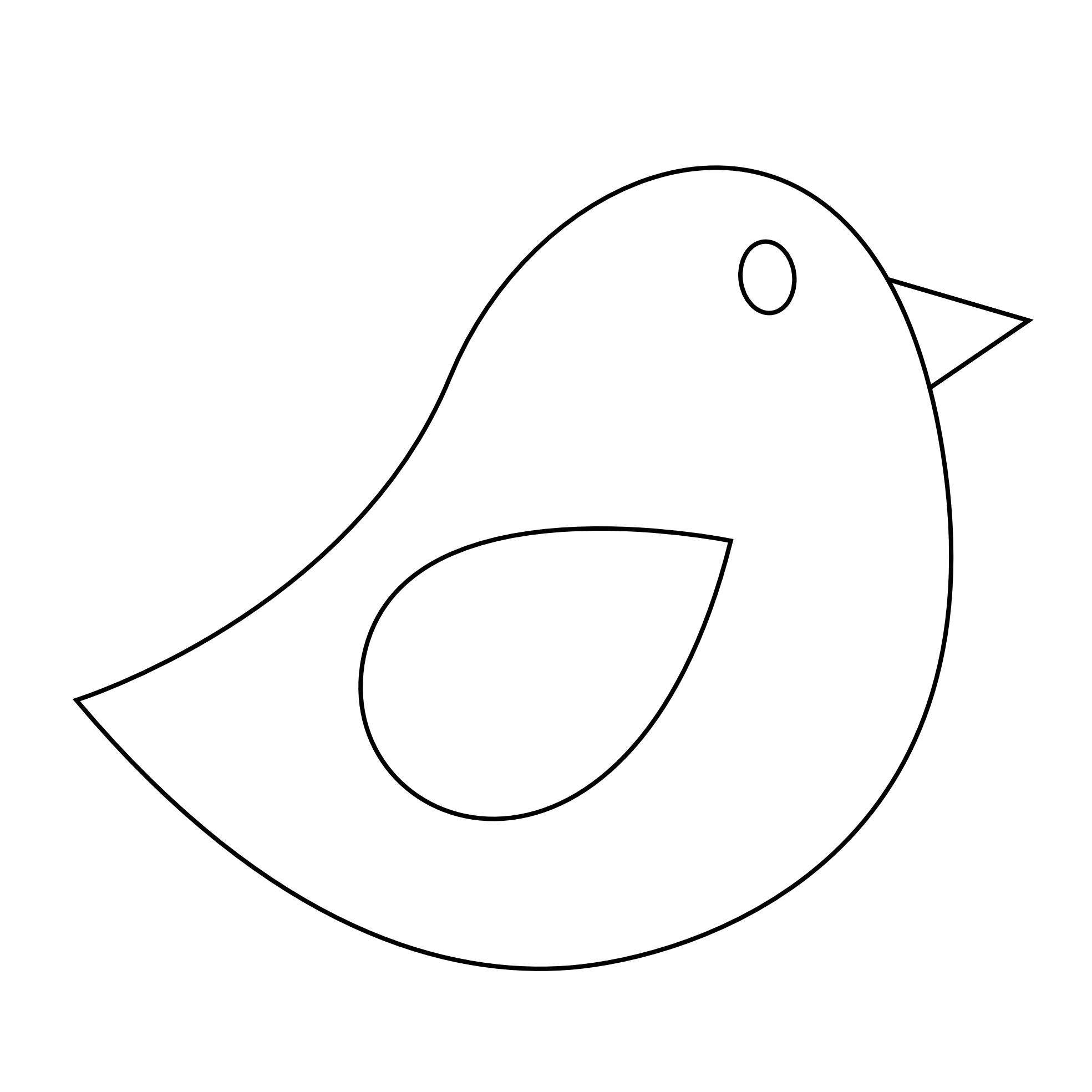 Colorful Animal Bird Twitter Black White Line Art Scalable Vector