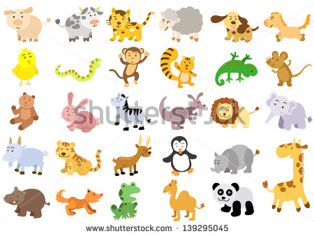 Extra Large Set Of Animals  Eps8 File   Simple Gradients No Effects