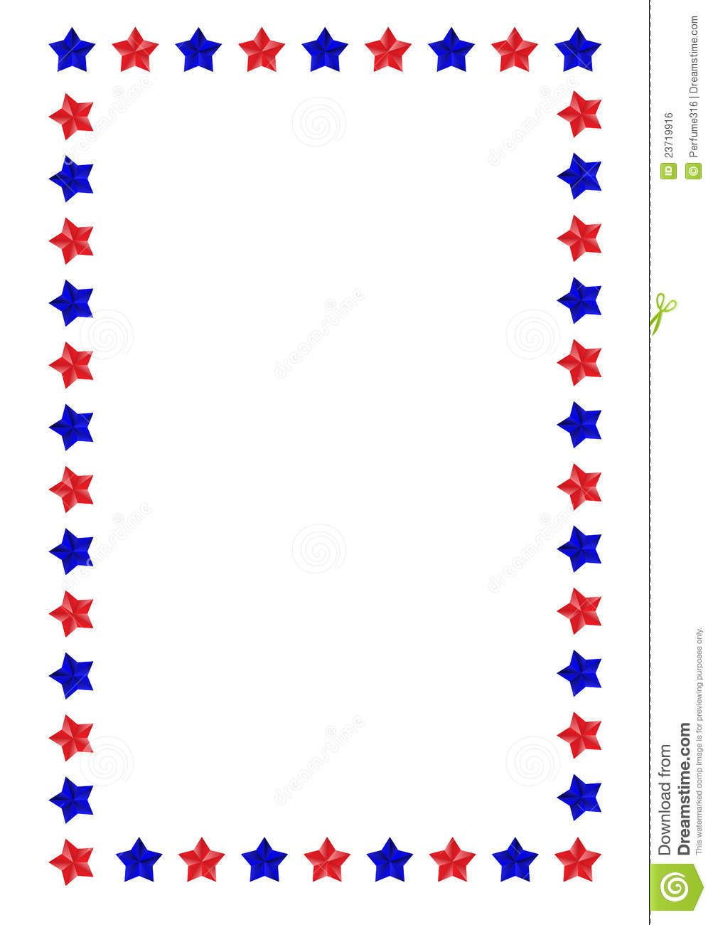 Illustrated Border With Red And Blue Stars Eps File Is Available
