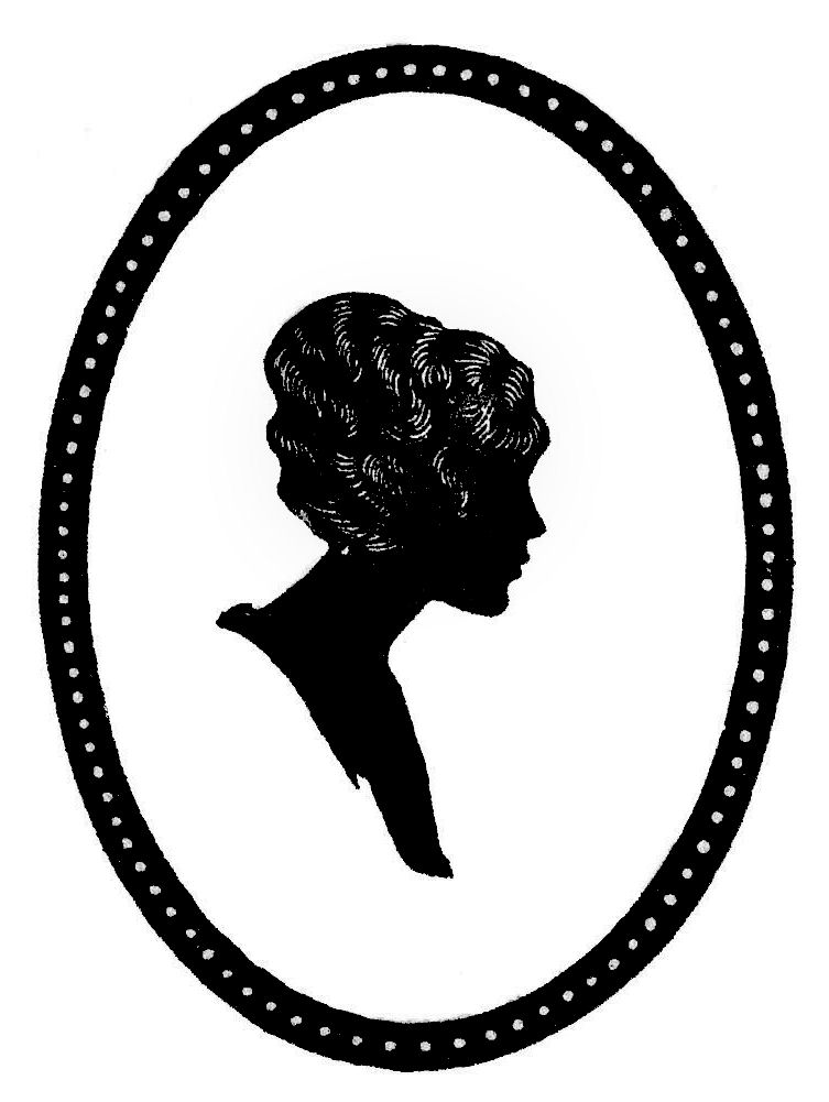 Vintage Silhouette Clip Art   Woman In Oval Frame   The Graphics Fairy