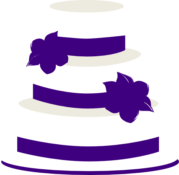 Wedding Cake Clip Art White And Purple Wedding Cake Hi Png