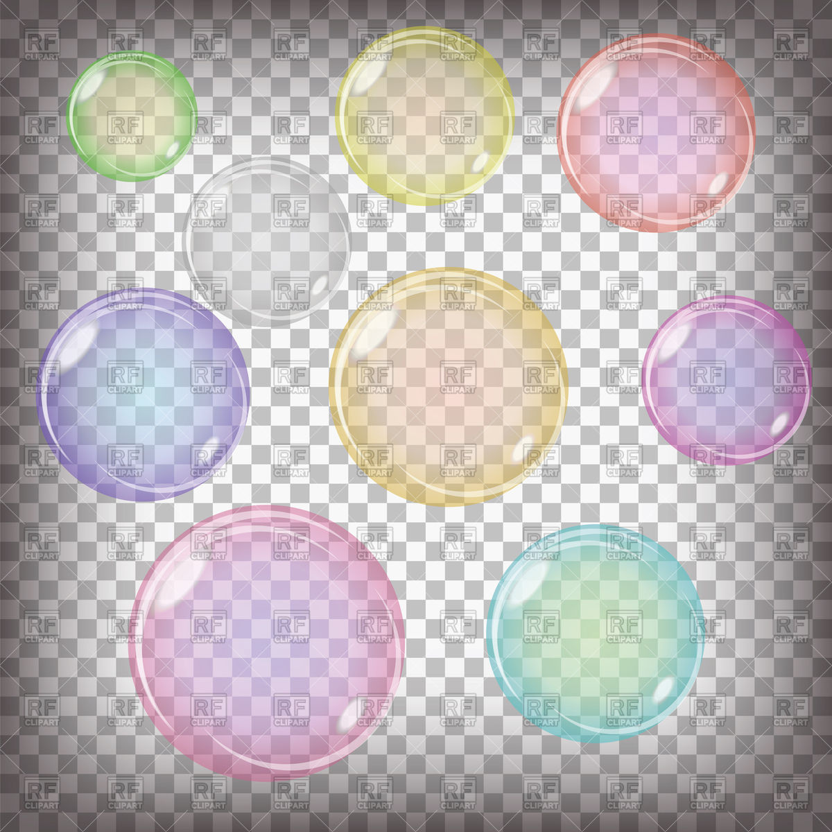 Colorful Transparent Soap Bubbles 98748 Download Royalty Free Vector