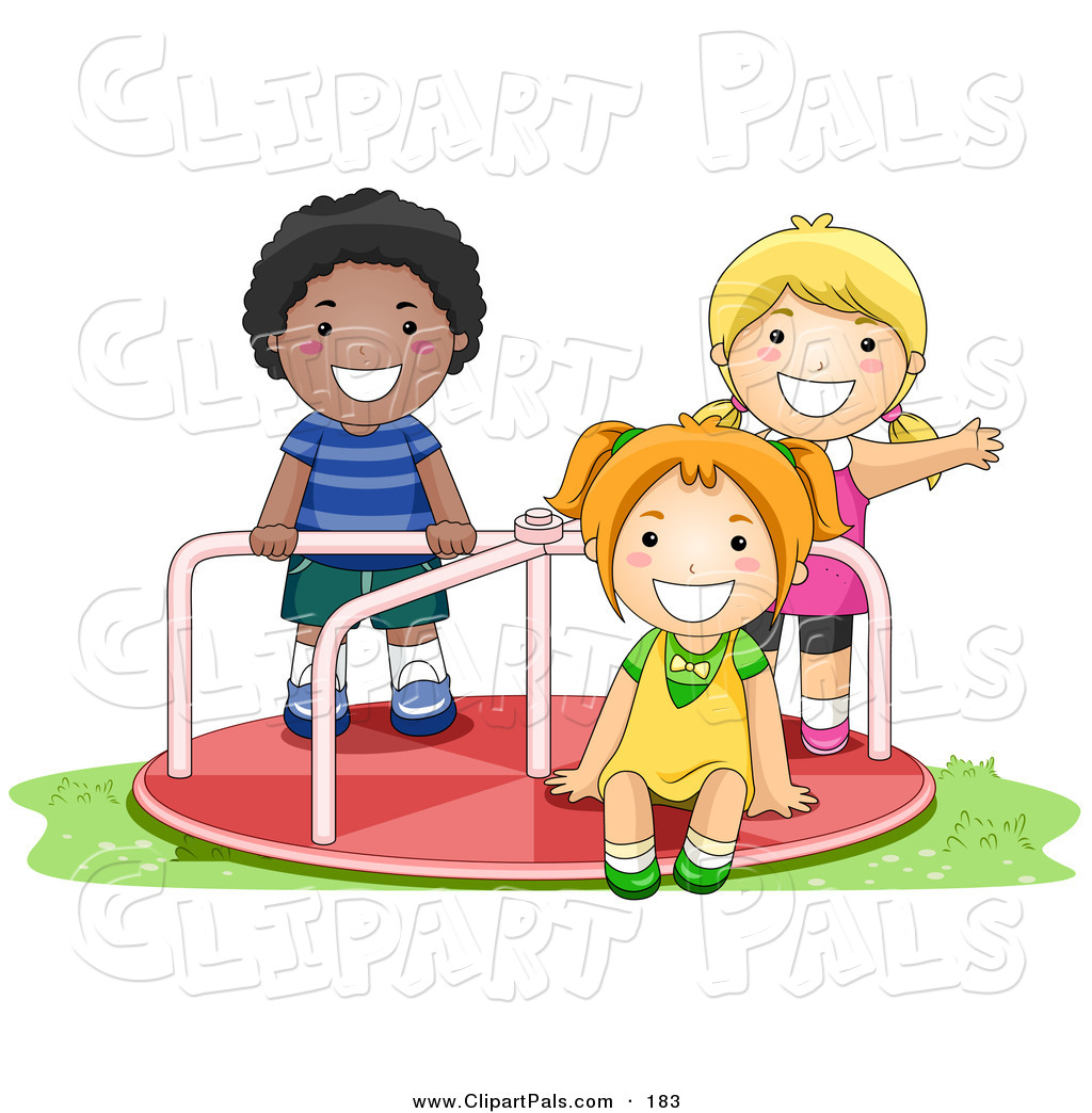  Pal Clipart Of An African American Boy And White Girls Playing    