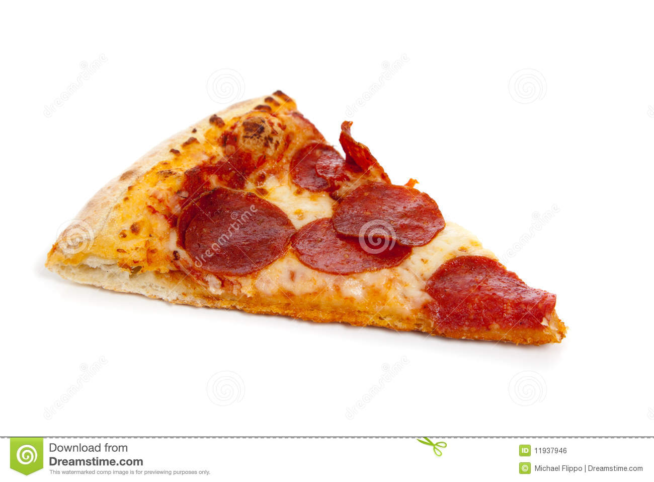 Slice Of Pepperoni Pizza On White Royalty Free Stock Image   Image