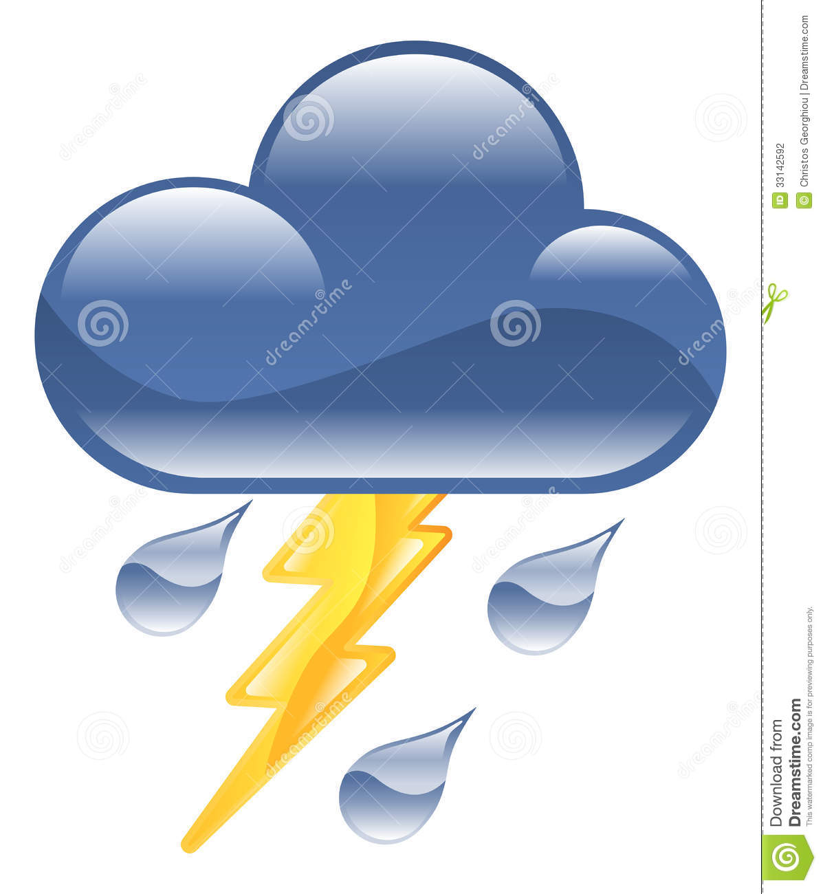 Weather Icon Clipart Lightning Thunder Storm Illus Stock Photography