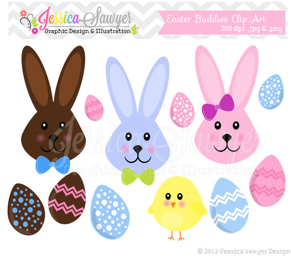 Clearance Easter Bunny Clipart Easter Egg Clip Art Chocolate Bunnie