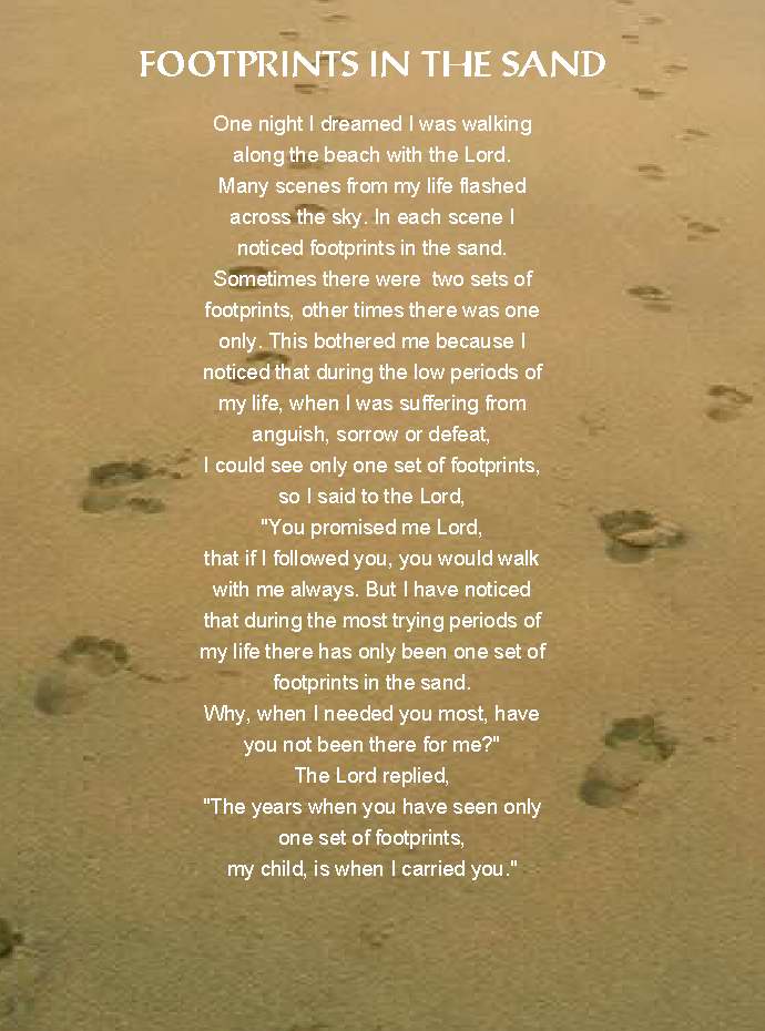 Footprints In The Sand Poem Clipart