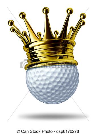 Golf Tournament Champion Symbol Represented By A White Golf Ball    