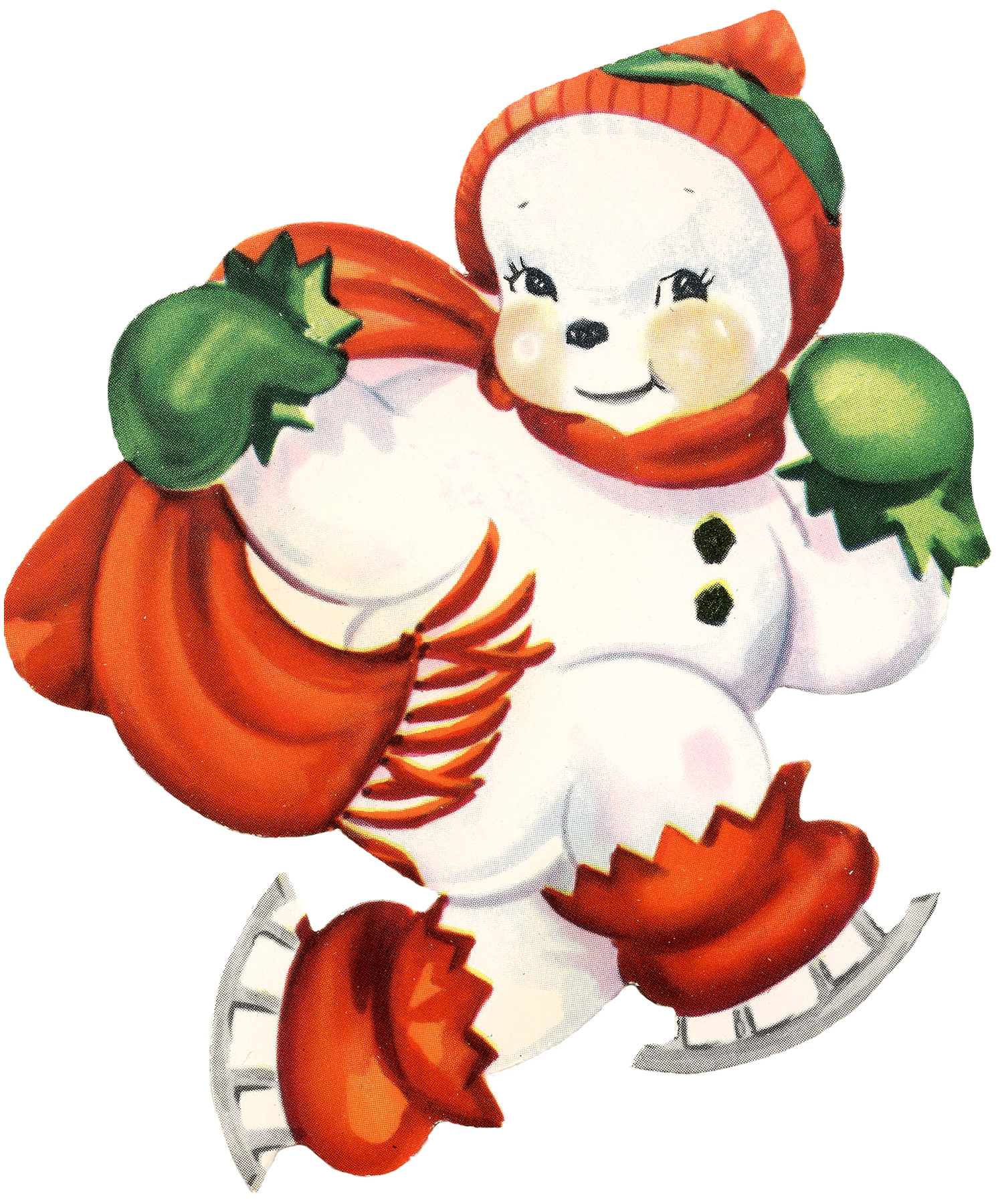 This Is A Super Cute Snowman Image This Adorable Retro Snowman Was