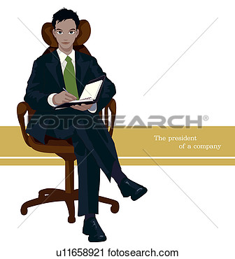 Clipart Of Business President Taking Notes U11658921   Search Clip Art