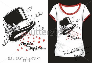 Illustration Of Trandy Sketch Woman S Shirt With Black And White