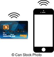 Vector Clipart Royalty Free  2197 Mobile Phone Payment Clip Art