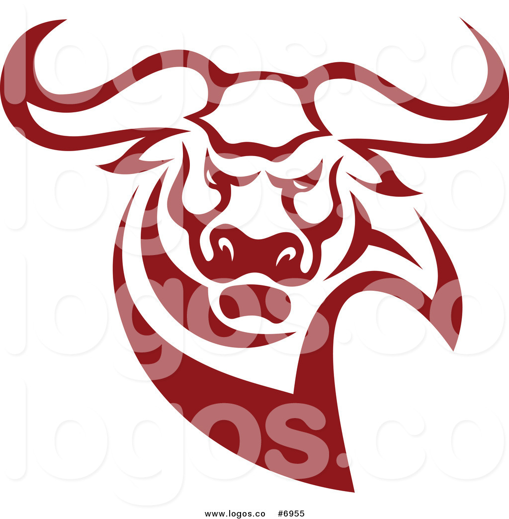 Free Clip Art Vector Logo Of A Red Angry Bull By Seamartini Graphics