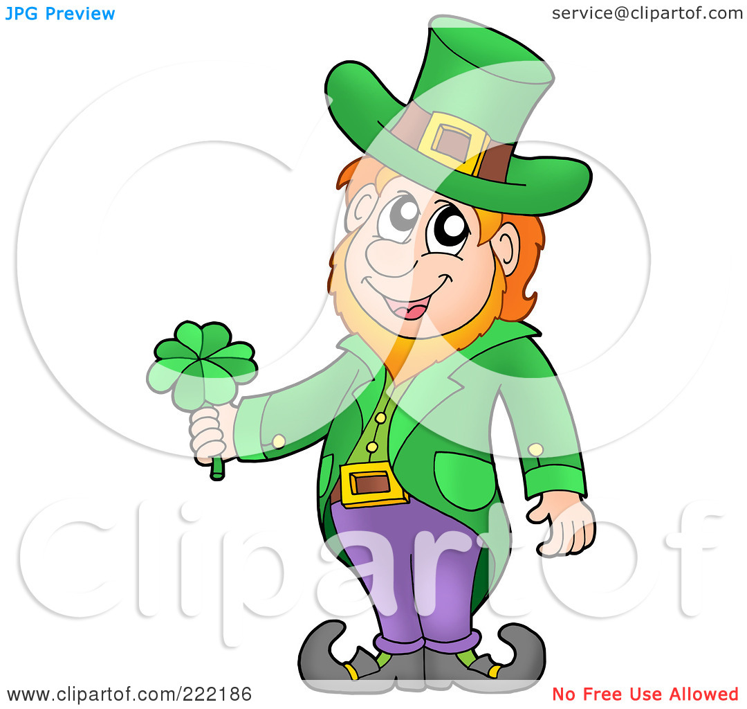 Clipart Illustration Of A Friendly Leprechaun Wearing A Green Top Hat