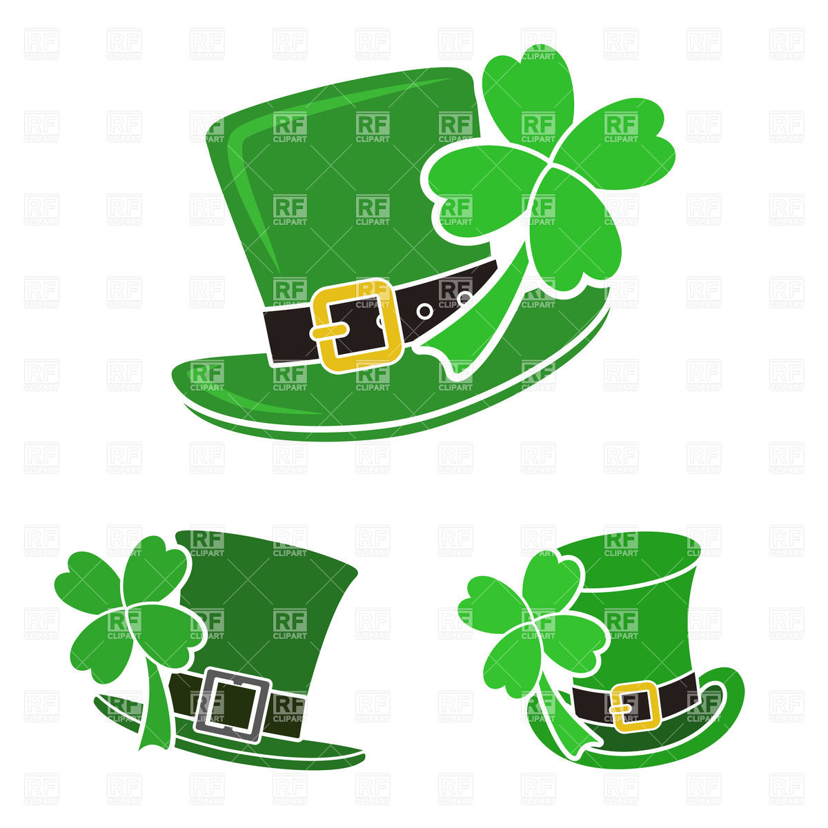 Green Leprechaun S Top Hat With Shamrock   St  Patrick S Day Symbol