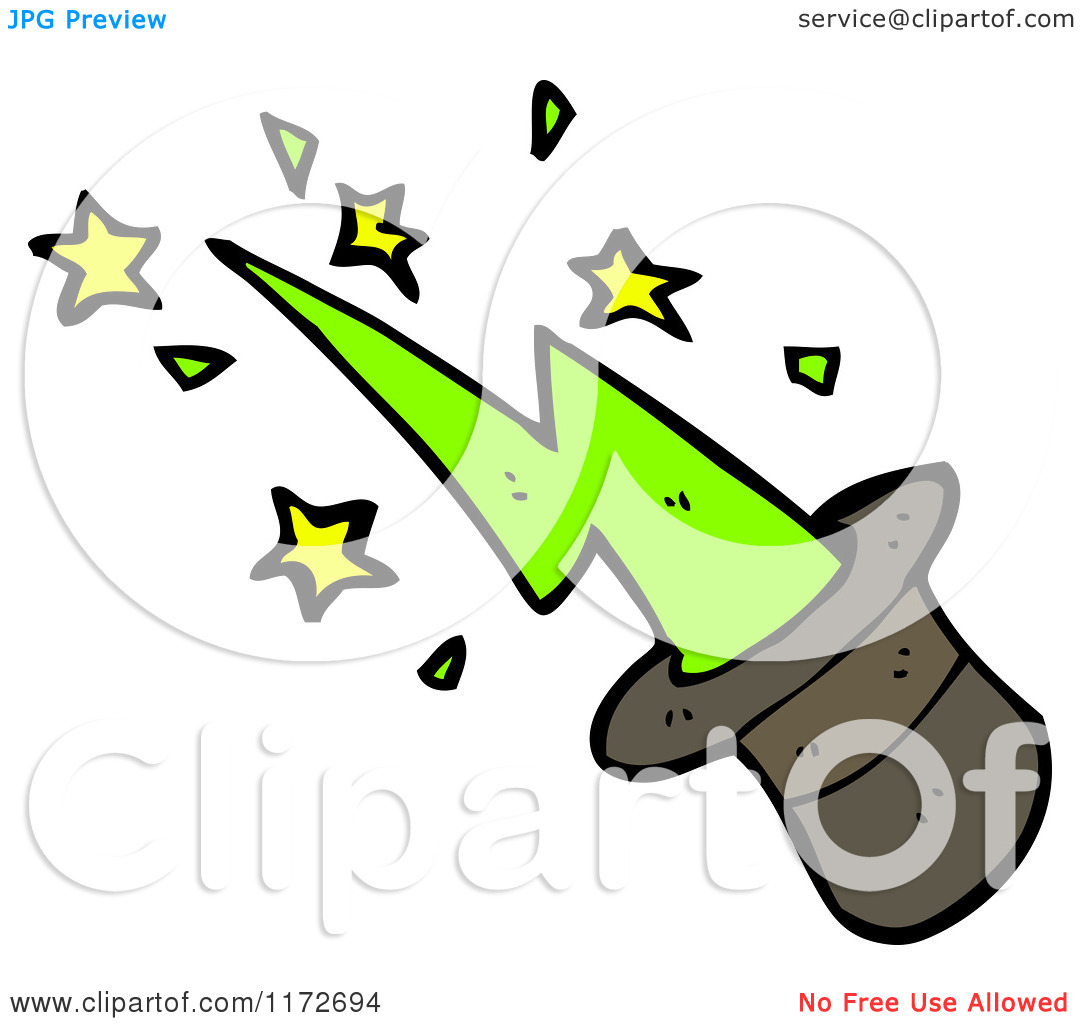 Of A Green Spark And Magic Top Hat   Royalty Free Vector Clipart