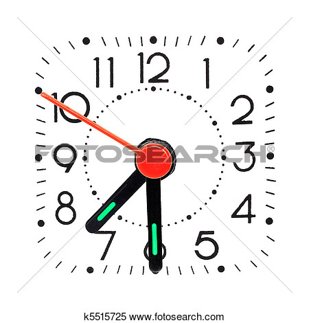 Stock Image   Clock Showing Half Past 7 O Clock  Fotosearch   Search