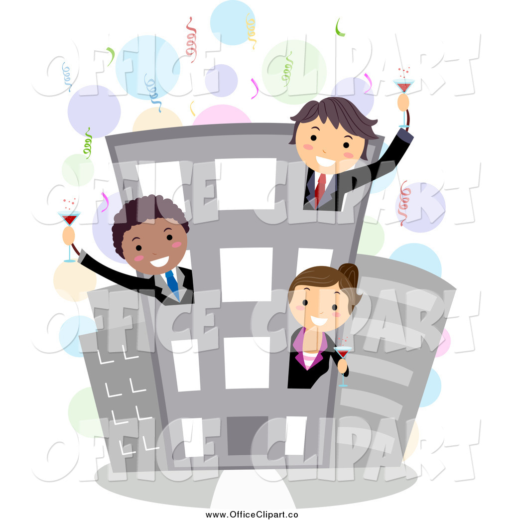 Larger Preview  Vector Clip Art Of A Business Party With Workers