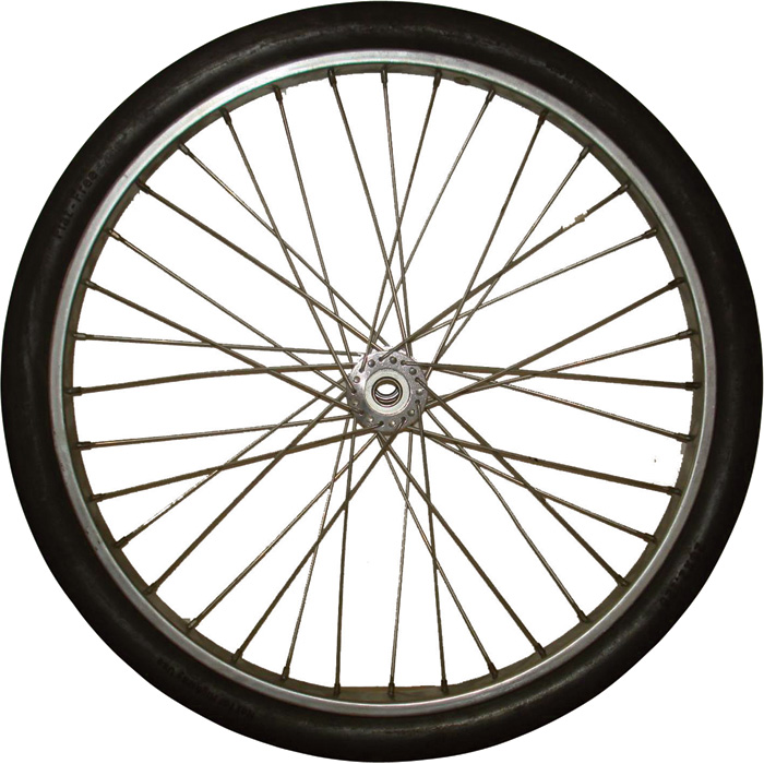 Marathon Tires Flat Free Tire On Spoked Ball Bearing Wheel   26in  X
