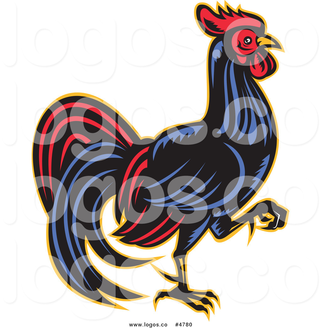 Red Walking Rooster Logo Angry Rooster Logo Black And White Rooster