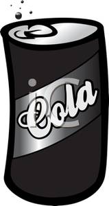 Black And White Can Of Cola Soda Clip Art Image
