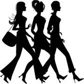 Clipart Of Pretty Lady Walking Down The Street U14879031   Search Clip