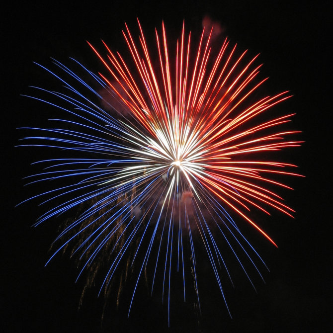 Red White And Blue Firework