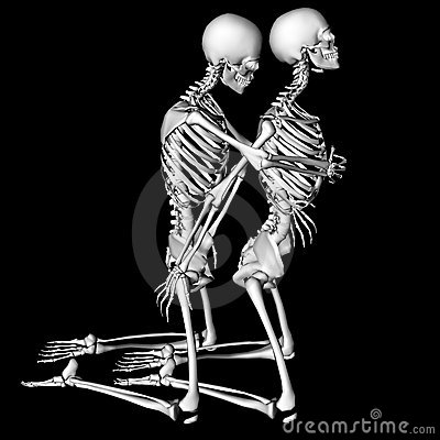 Skeletons In A Sexual Position Intended As A Prank For Halloween