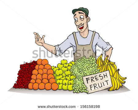 Man Selling Various Fruit Vector Illustration   156158198
