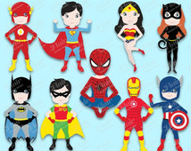 50  Off Mini Superheroes Digital Cl Ipart Batman And Robin Superman
