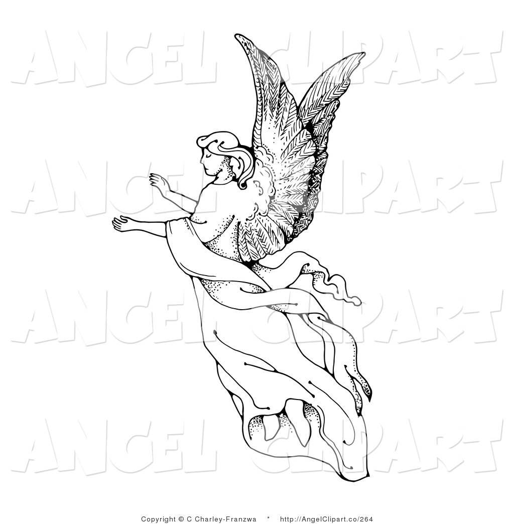 Angel Clipart Black And White