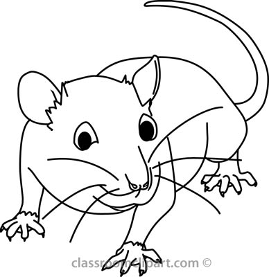 Animals   Mouse 03a Outline   Classroom Clipart
