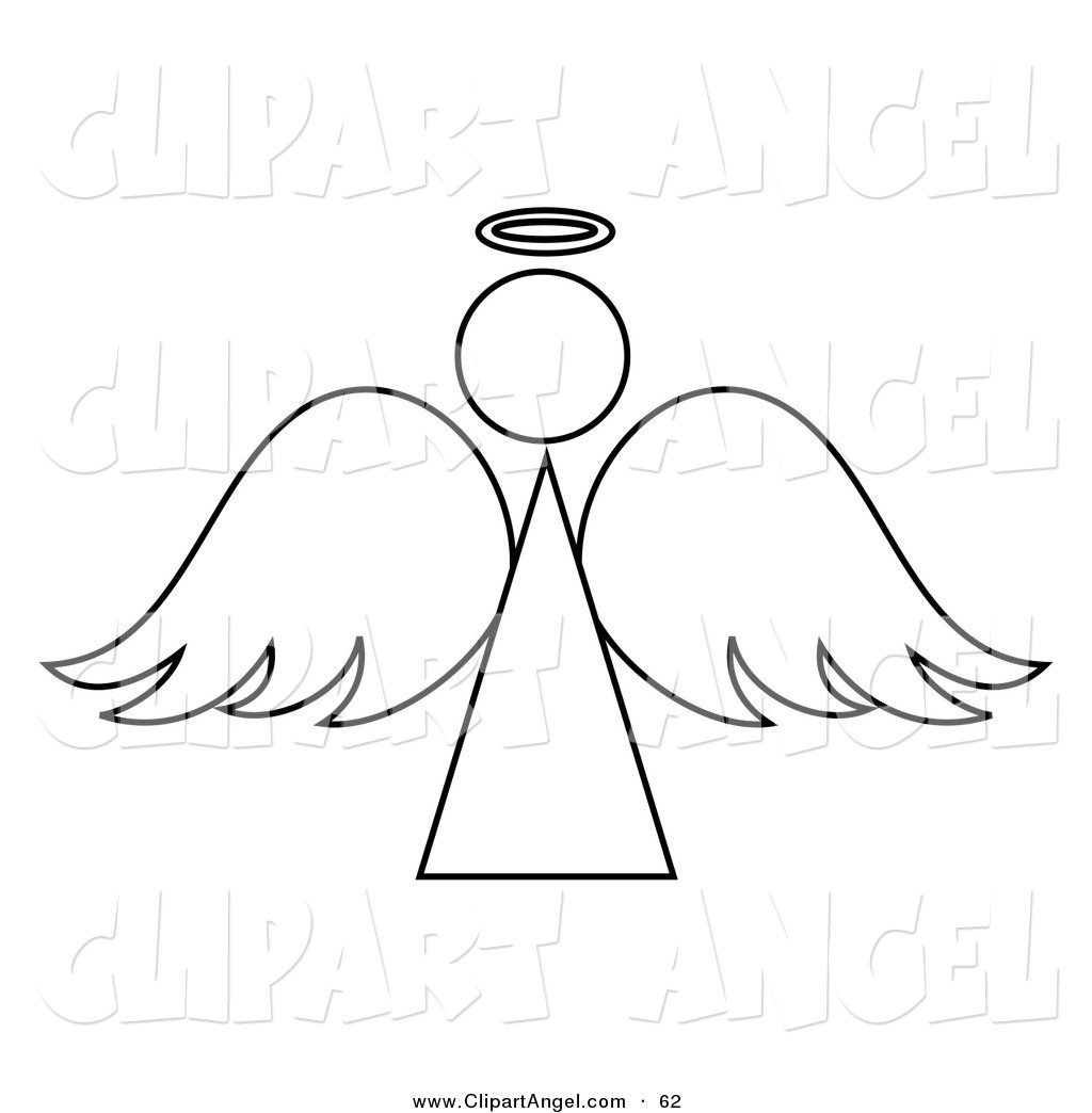 Black And White Angel Outline Design On White By Pams Clipart 62 Jpg