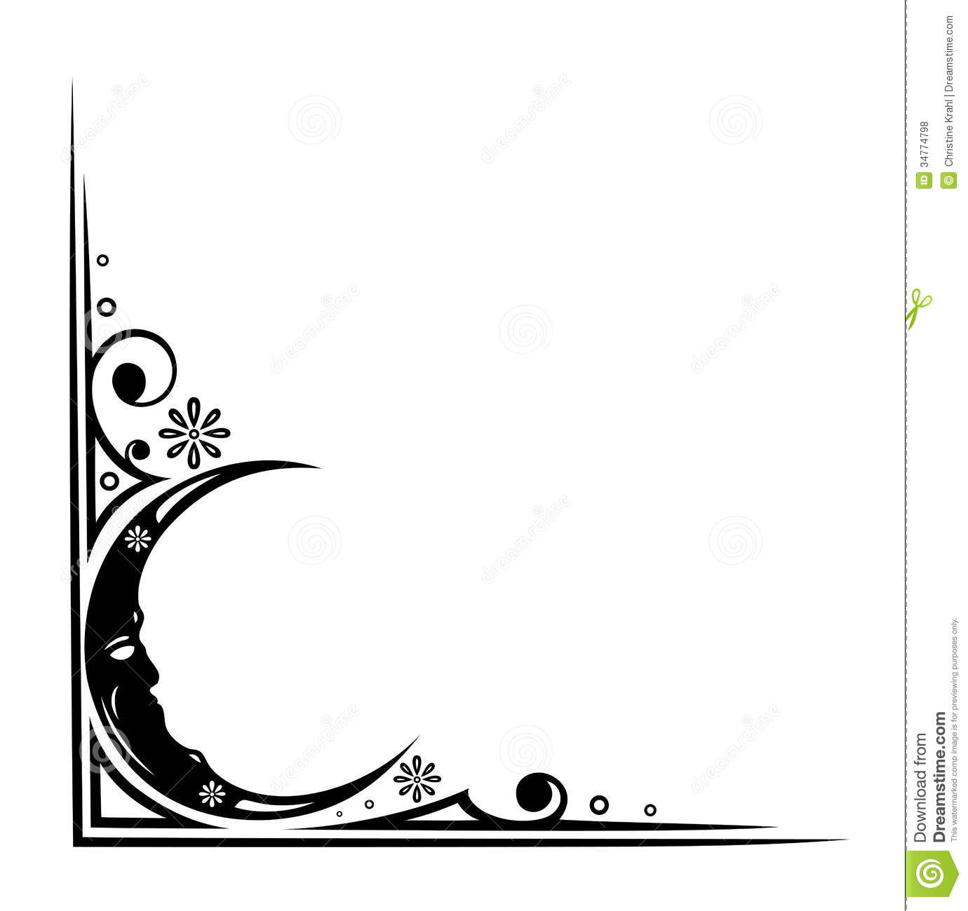 Black Stars And Moon Clipart Moon And Flowers Filigree